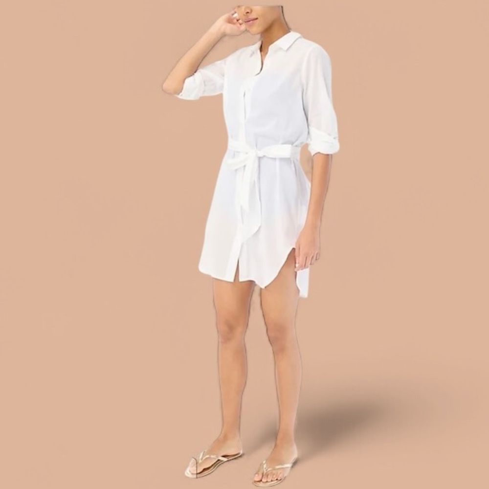NWT J. Crew Factory Beach Shirtdress‎ in White Size Small
